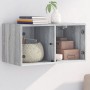 Mueble de pared puertas de vidrio gris Sonoma 68,5x37x35 cm en Taquillas y armarios de almacenamiento | Comprar online en Foro24