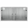 Mueble pared puertas de vidrio 2 uds gris Sonoma 68,5x37x35 cm