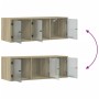Mueble de pared puertas de vidrio roble Sonoma 102x37x35 cm