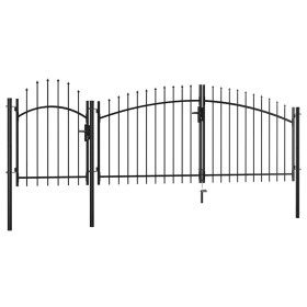 Puerta de jardín de acero negro 2x4 m