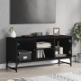 Mueble de TV con puertas de vidrio negro 102x37x50 cm en Muebles TV | Comprar online en Foro24