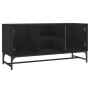 Mueble de TV con puertas de vidrio negro 102x37x50 cm en Muebles TV | Comprar online en Foro24
