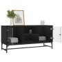 Mueble de TV con puertas de vidrio negro 102x37x50 cm en Muebles TV | Comprar online en Foro24