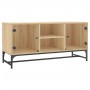 Mueble de TV con puertas de vidrio roble Sonoma 102x37x50 cm