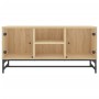 Mueble de TV con puertas de vidrio roble Sonoma 102x37x50 cm