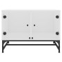 Mesa de centro con puertas de vidrio blanca 68,5x50x50 cm