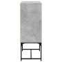Armario auxiliar puertas de vidrio gris hormigón 69x37x100 cm