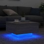 Mesa de centro con luces LED gris Sonoma 55x55x31 cm
