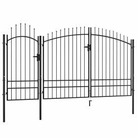 Puerta de jardín de acero negro 2,45x4 m