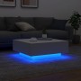 Mesa de centro con luces LED blanco 80x80x31 cm