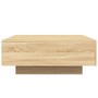 Mesa de centro con luces LED roble Sonoma 80x80x31 cm