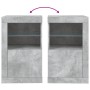 Mesita de noche luces LED 2 uds madera ingeniería gris hormigón en Taquillas y armarios de almacenamiento | Comprar online en Fo