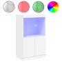 Aparador con luces LED blanco 60,5x37x100 cm