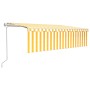 Toldo automático retráctil con persiana amarillo y blanco 5x3 m
