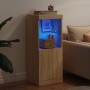 Aparador con luces LED roble Sonoma 41x37x100 cm