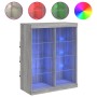 Aparador con luces LED gris Sonoma 81x37x100 cm