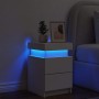 Mesita de noche con luces LED blanco 35x39x55 cm en Mesitas de noche | Comprar online en Foro24