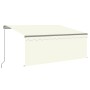 Toldo manual retráctil con persiana y LED crema 3x2,5m