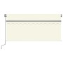Toldo manual retráctil con persiana y LED crema 3x2,5m