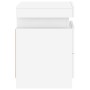 Mesitas de noche con luces LED 2 unidades blanco 35x39x55 cm en Mesitas de noche | Comprar online en Foro24