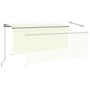 Toldo manual retráctil con persiana y LED crema 3x2,5m