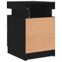 Mesita de noche con luces LED negro 35x39x55 cm en Mesitas de noche | Comprar online en Foro24