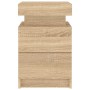 Mesita de noche con luces LED roble Sonoma 35x39x55 cm en Mesitas de noche | Comprar online en Foro24