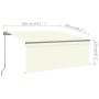 Toldo manual retráctil con persiana y LED crema 3x2,5m