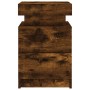 Mesita de noche con luces LED roble ahumado 35x39x55 cm en Mesitas de noche | Comprar online en Foro24