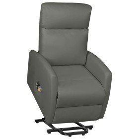 Sillón de masaje elevable cuero sintético gris