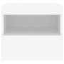 Mesita de noche con luces LED blanco 50x40x45 cm