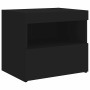 Mesita de noche con luces LED negro 50x40x45 cm en Mesitas de noche | Comprar online en Foro24