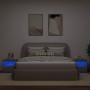 Mesitas de noche con luces LED 2 uds gris Sonoma 50x40x45 cm en Mesitas de noche | Comprar online en Foro24