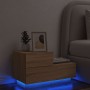 Mesita de noche con luces LED roble Sonoma 70x36x40,5 cm en Mesitas de noche | Comprar online en Foro24