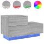 Mesita de noche con luces LED gris Sonoma 70x36x40,5 cm en Mesitas de noche | Comprar online en Foro24