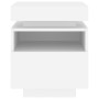 Mesita de noche con luces LED blanco 40x39x48,5 cm
