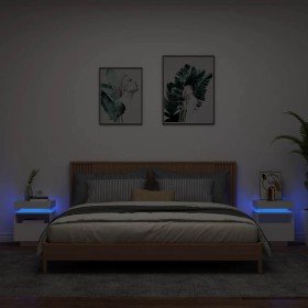 Mesitas de noche con luces LED 2 unidades blanco 40x39x48,5 cm en Mesitas de noche | Comprar online en Foro24