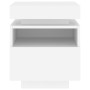 Mesitas de noche con luces LED 2 unidades blanco 40x39x48,5 cm