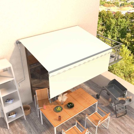 Toldo automático retráctil con persiana color crema 3x2,5m