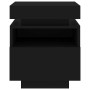 Mesita de noche con luces LED negra 40x39x48,5 cm