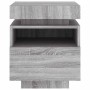 Mesita de noche con luces LED gris Sonoma 40x39x48,5 cm