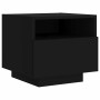 Mesita de noche con luces LED negro 40x39x37 cm
