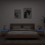 Mesitas de noche de pared con luces LED 2 unidades roble Sonoma
