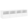Muebles TV de pared 2 uds madera ingeniería blanco 60x30x30 cm en Muebles TV | Comprar online en Foro24