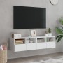 Muebles TV de pared 2 uds madera ingeniería blanco 60x30x30 cm en Muebles TV | Comprar online en Foro24
