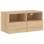 Mueble de TV de pared madera ingeniería roble Sonoma 60x30x30cm en Muebles TV | Comprar online en Foro24