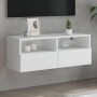 Mueble de pared para TV madera de ingeniería blanco 80x30x30 cm en Muebles TV | Comprar online en Foro24
