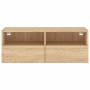 Mueble de pared TV madera ingeniería roble Sonoma 80x30x30 cm