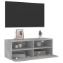 Mueble de pared TV madera ingeniería gris hormigón 80x30x30 cm en Muebles TV | Comprar online en Foro24