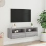 Mueble de pared TV madera ingeniería Sonoma gris 100x30x30 cm